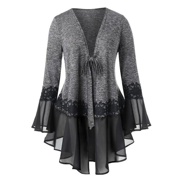 women chiffon bandage cardigan vintage flare sleeve ruffles lace solid casual blouse cardigans plus size streetwear z1216#4 y200403, White
women chiffon bandage cardigan vintage flare sleeve ruffles lace solid casual blouse cardigans plus size streetwear z1216#4 y200403, White