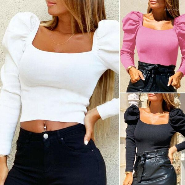 retro women autumn blouse solid color puff sleeve square collar slim blouses fashion ladies bare belly bottoming shirts1, White
retro women autumn blouse solid color puff sleeve square collar slim blouses fashion ladies bare belly bottoming shirts1, White