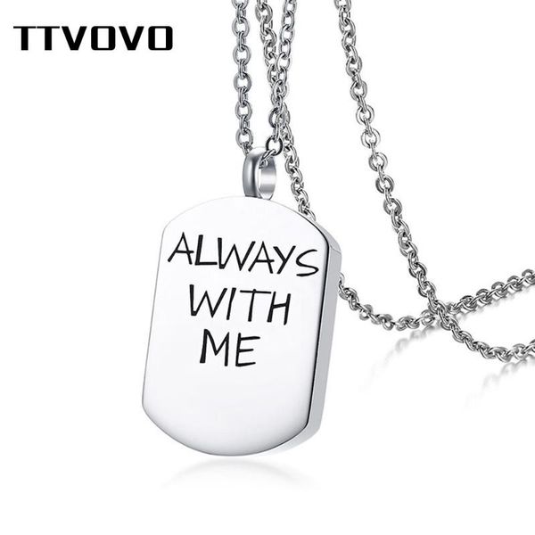 pendant necklacesvovo urn necklaces for ashes "always with me" dog tag stainless steel cremation jewelry memorial keepsake necklac, Silver
pendant necklacesvovo urn necklaces for ashes "always with me" dog tag stainless steel cremation jewelry memorial keepsake necklac, Silver