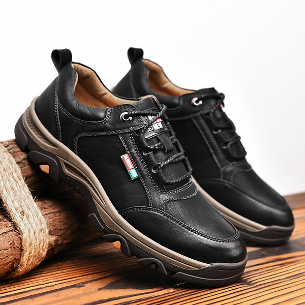 men business casual leather shoes outdoor hiking shoes breathable lace-up sports shoes zapatillas hombre, Black
men business casual leather shoes outdoor hiking shoes breathable lace-up sports shoes zapatillas hombre, Black