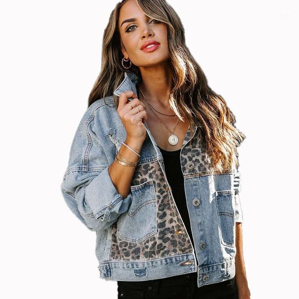 2020 new winter/autumn denim jacket women's long sleeve leopard print mosaic1, Black;brown
2020 new winter/autumn denim jacket women's long sleeve leopard print mosaic1, Black;brown