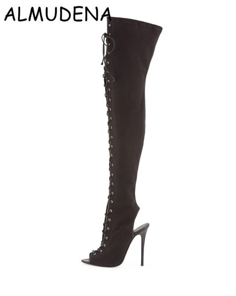 black jeans peep lace-up cut-out over-the-knee boot casual fashion d thin high shoes
black jeans peep lace-up cut-out over-the-knee boot casual fashion d thin high shoes