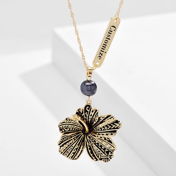 necklace of lover's personalized capital letters chains customize name frangipani black pearl hawaiian flower necklace for women, Silver
necklace of lover's personalized capital letters chains customize name frangipani black pearl hawaiian flower necklace for women, Silver