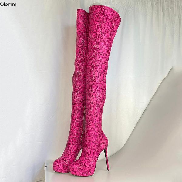 boots olomm women platform thigh high stiletto heels round toe gorgeous fuchsia party shoes plus us size 5-20, Black
boots olomm women platform thigh high stiletto heels round toe gorgeous fuchsia party shoes plus us size 5-20, Black