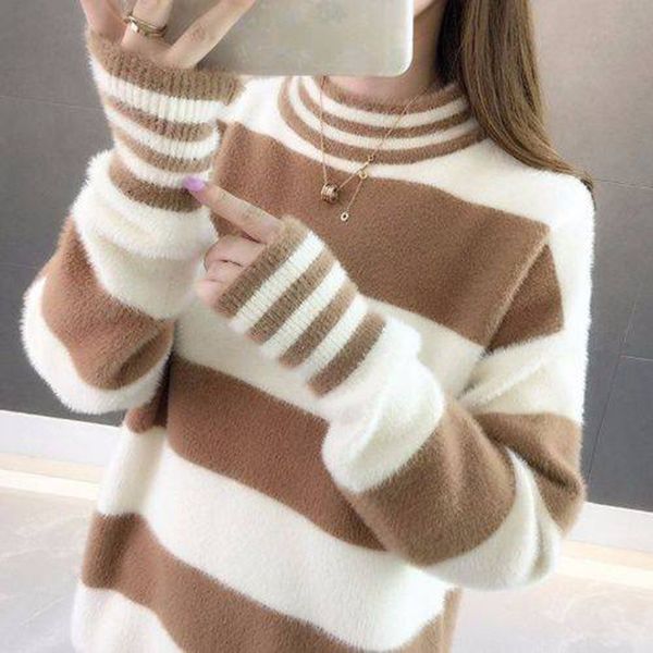 winter oversize fall thick mink cashmere sweater poullovers feminine sleeve batwing casual fur jumper p8qd, White;black
winter oversize fall thick mink cashmere sweater poullovers feminine sleeve batwing casual fur jumper p8qd, White;black