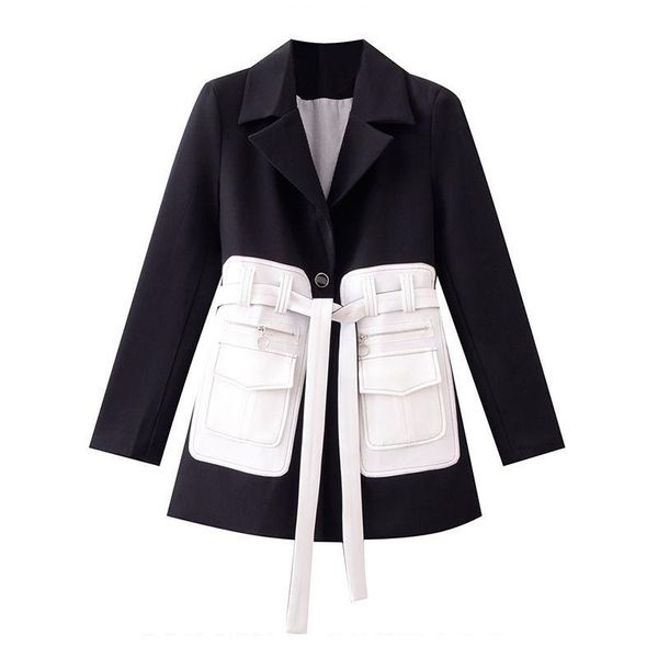 men's vests niche design sense black suit jacket women's spring and autumn 2021 slim temperament waist tie small, Black;white
men's vests niche design sense black suit jacket women's spring and autumn 2021 slim temperament waist tie small, Black;white