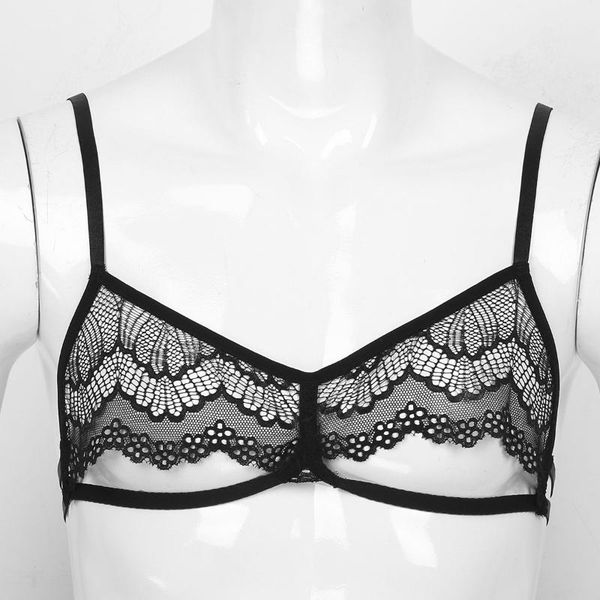bras mens see through sheer lace lingerie nipples hole sissy gay exotic vest hollow out wire-unlined bra, Red;black
bras mens see through sheer lace lingerie nipples hole sissy gay exotic vest hollow out wire-unlined bra, Red;black