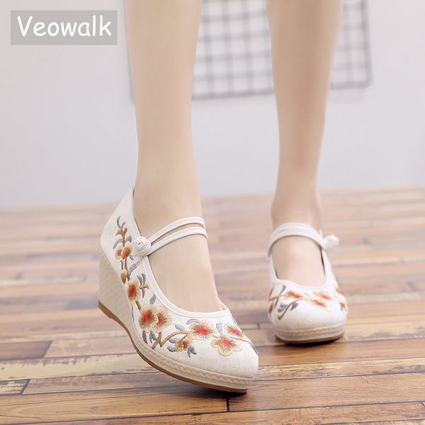 veowalk chinese embroidery women canvas wedge high heels, mary jane platform pumps for elegant ladies comfort embroidered shoes lj200928, Black
veowalk chinese embroidery women canvas wedge high heels, mary jane platform pumps for elegant ladies comfort embroidered shoes lj200928, Black