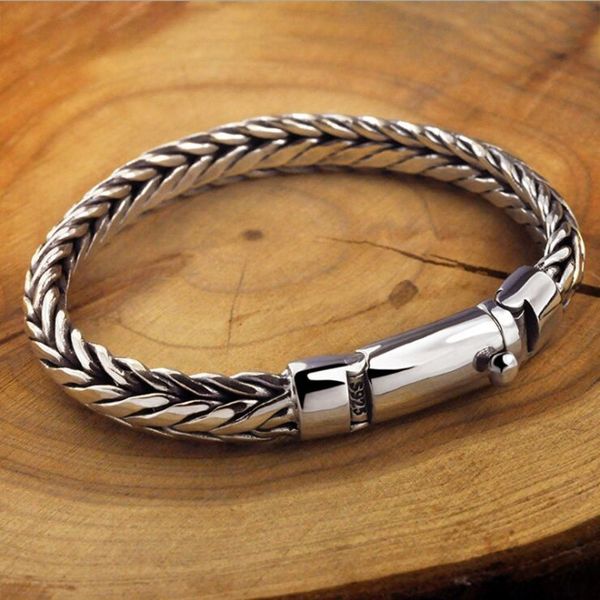 2020 new real pure s925 solid silver accessories hand-woven fashion man bracelet retro domineering thai silver bracelet for man 1028, Black
2020 new real pure s925 solid silver accessories hand-woven fashion man bracelet retro domineering thai silver bracelet for man 1028, Black