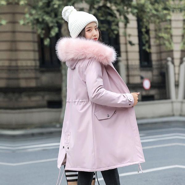 fashion medium long cotton liner parka coat 2020 new winter jacket women warm casual fur collar coat female office lady1, Black
fashion medium long cotton liner parka coat 2020 new winter jacket women warm casual fur collar coat female office lady1, Black