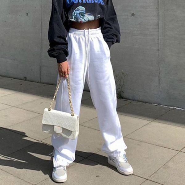 lusofie female jogger streetwear women wide leg trousers white sweatpants casual drawstring high waist loose pants solid color, Black;white
lusofie female jogger streetwear women wide leg trousers white sweatpants casual drawstring high waist loose pants solid color, Black;white