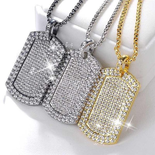 men's pendant filled iced out rhinestone gold color charm square dog tag necklace with cuban chain hip hop jewelry link chain1, Silver
men's pendant filled iced out rhinestone gold color charm square dog tag necklace with cuban chain hip hop jewelry link chain1, Silver