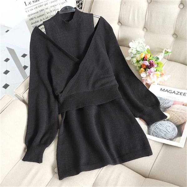 2021 new early spring french retro playful suit small fragrant knitted off-shoulder sweater dress two-piece package hip jxjy, Black;gray
2021 new early spring french retro playful suit small fragrant knitted off-shoulder sweater dress two-piece package hip jxjy, Black;gray