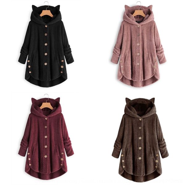 nnbyc 2020 autumn plush winter coat hooded cat ear and irregular fashion brand coatbutton coat solid color button for women vnpzn, Black
nnbyc 2020 autumn plush winter coat hooded cat ear and irregular fashion brand coatbutton coat solid color button for women vnpzn, Black