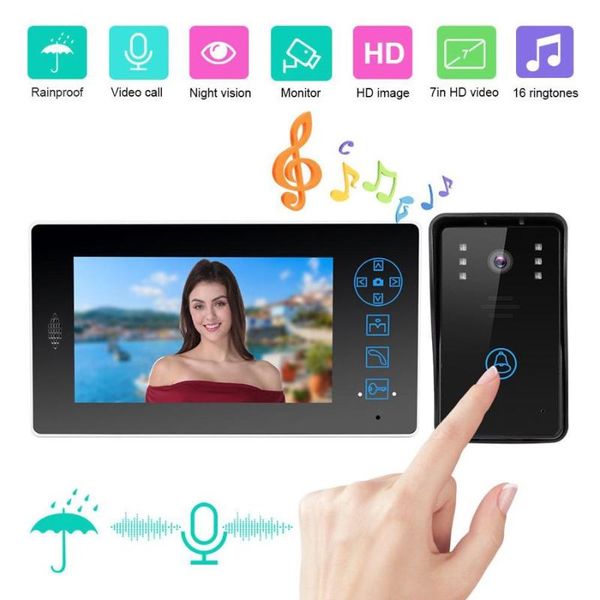 7in tft 2.4g wireless video doorbell ir night vision intercom rainproof 100v-240v hot
7in tft 2.4g wireless video doorbell ir night vision intercom rainproof 100v-240v hot