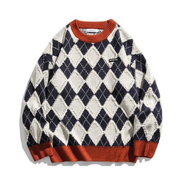men's sweaters japanese harajuku knit y2k argyle sweater for men and women oversized vintage distressed pullover aesthetic jumper cloth, White;black
men's sweaters japanese harajuku knit y2k argyle sweater for men and women oversized vintage distressed pullover aesthetic jumper cloth, White;black