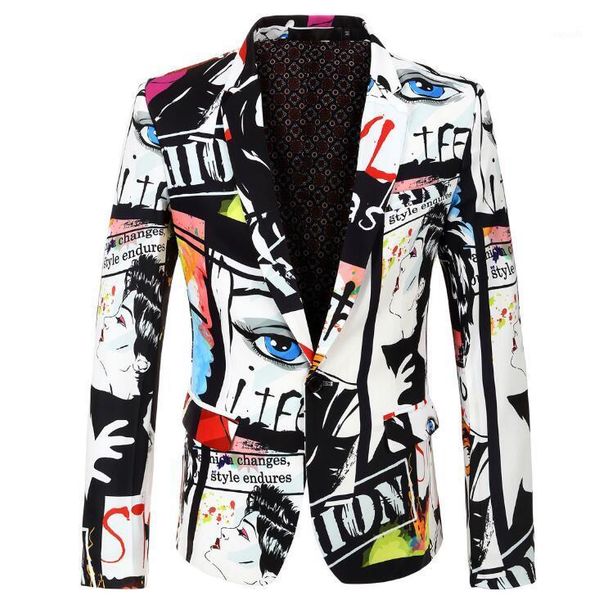 2020 men new personalized graffiti design suit jacket performance coat formal dress mens singer suits costumes clothing1, White;black
2020 men new personalized graffiti design suit jacket performance coat formal dress mens singer suits costumes clothing1, White;black