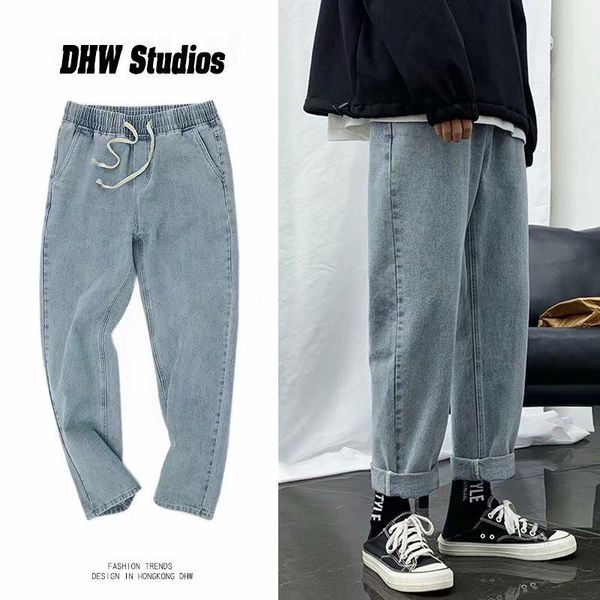 jeans men loose straight leg pants elastic waist teenager casual elastic pants mouth kpop clothes hip hop wide leg long retro, Blue
jeans men loose straight leg pants elastic waist teenager casual elastic pants mouth kpop clothes hip hop wide leg long retro, Blue