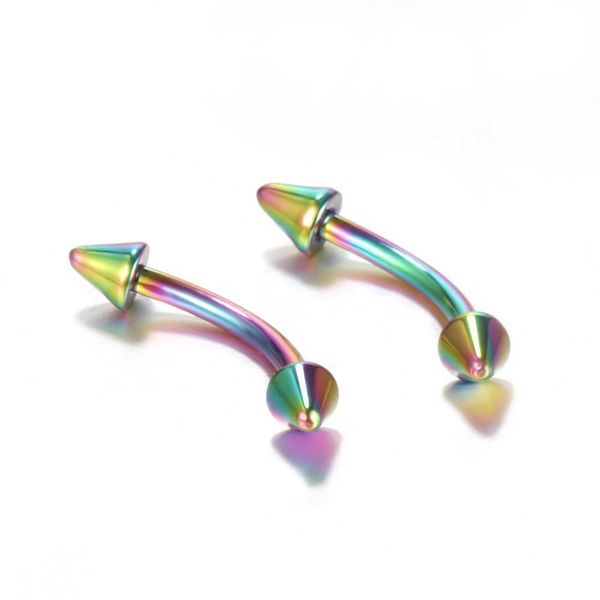modrsa 2pcs/lot double spike ball eyebrow ring anodized curved barbell eyebrow ring stainless steel helix piercing body jewelry q sqcuzk, Silver
modrsa 2pcs/lot double spike ball eyebrow ring anodized curved barbell eyebrow ring stainless steel helix piercing body jewelry q sqcuzk, Silver
