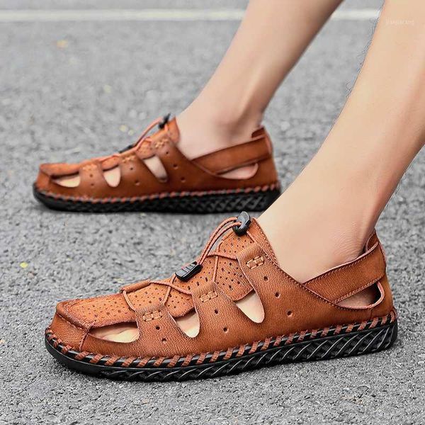 men genuine leather outdoor sandals summer breathable casual shoes footwear handmade beach sandals water sneakers big size 481, Black
men genuine leather outdoor sandals summer breathable casual shoes footwear handmade beach sandals water sneakers big size 481, Black