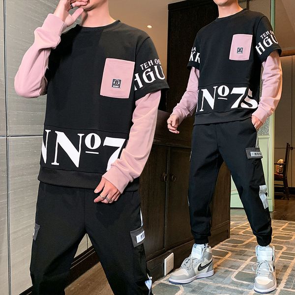 2021 new patchwork men's sportswear sets autumn spring hoodies casual tracksuit sweatshirt + sweatpants track suit 0t5p, Black
2021 new patchwork men's sportswear sets autumn spring hoodies casual tracksuit sweatshirt + sweatpants track suit 0t5p, Black