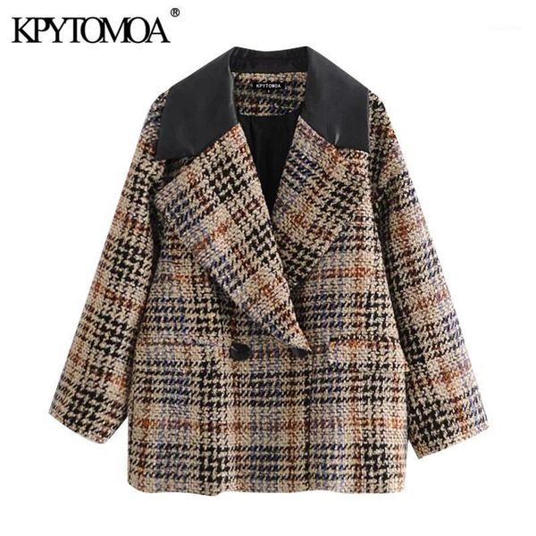 kpytomoa women 2020 fashion patchwork check loose tweed blazers coat vintage long sleeve pockets female outerwear chic 1, White;black
kpytomoa women 2020 fashion patchwork check loose tweed blazers coat vintage long sleeve pockets female outerwear chic 1, White;black