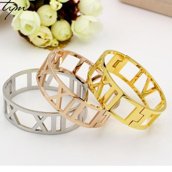 titanium steel fashion 18 mm wide version rome numerals bracelet&bangle spring bracelets rose gold accessories exaggerated, Black
titanium steel fashion 18 mm wide version rome numerals bracelet&bangle spring bracelets rose gold accessories exaggerated, Black
