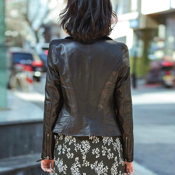 women's leather & faux 2021 spring autumn women short slim motrocycle sheepskin genuine jacket veste femme qbl-05 yy646, Black
women's leather & faux 2021 spring autumn women short slim motrocycle sheepskin genuine jacket veste femme qbl-05 yy646, Black