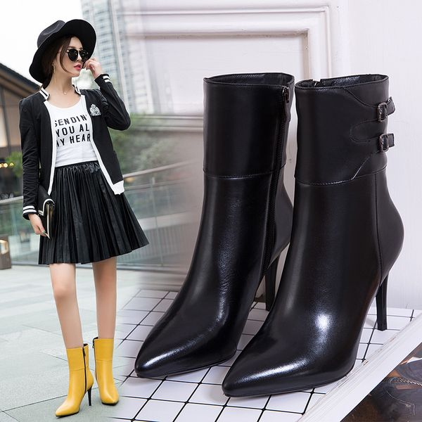 2021 heels may choose 5cm/7cm/9cm women's boots three colour shoes pc6s, Black