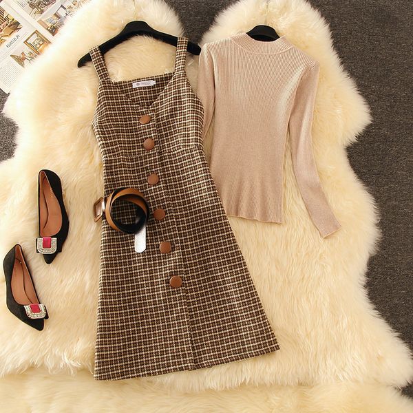 zawfl autumn winter spring fashion plaid sleeveless women dress young lady new arrivals elegant slim dresses c1015, Black;white
zawfl autumn winter spring fashion plaid sleeveless women dress young lady new arrivals elegant slim dresses c1015, Black;white