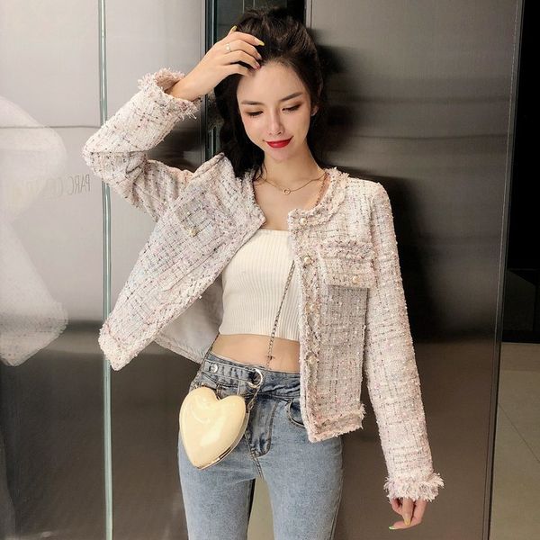 2020 autumn new style round neck long sleeve short tassel coat tweed small cardigan for women
2020 autumn new style round neck long sleeve short tassel coat tweed small cardigan for women