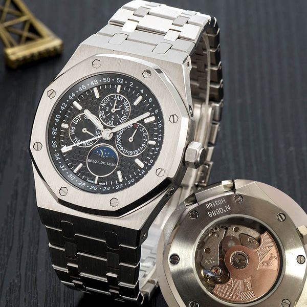montre waterproof wristwatches luxe automatic 5atm steel super watches 42mm full de mechanica sapphire gold luminous movement stainless whxe, Slivery;brown
montre waterproof wristwatches luxe automatic 5atm steel super watches 42mm full de mechanica sapphire gold luminous movement stainless whxe, Slivery;brown