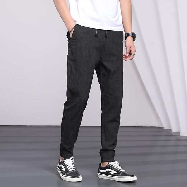 spring and summer 2020 new men's jeans korean slim handsome long pants mw3771, Blue
