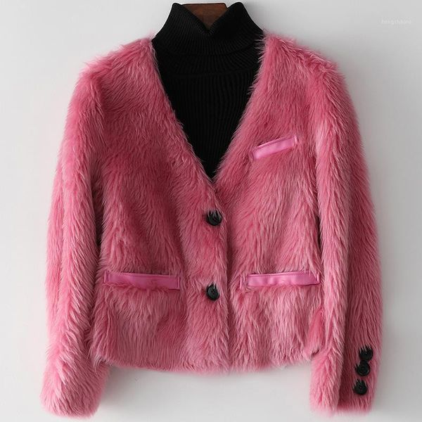 2021 autumn winter women's eelegant v-neck wool fur jackets france style wool short coat c8481, Black
2021 autumn winter women's eelegant v-neck wool fur jackets france style wool short coat c8481, Black