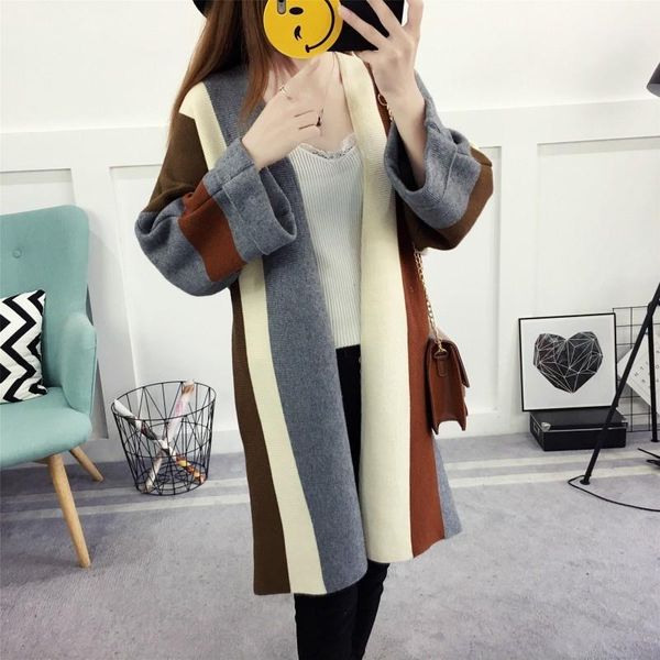 fashion color striped female cardigan oversize loose fit cotton sweater for women winter outwear long coat knitted open stitch1, White
fashion color striped female cardigan oversize loose fit cotton sweater for women winter outwear long coat knitted open stitch1, White