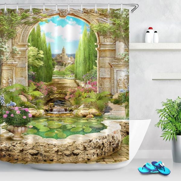 old italian arch with flowers near the lake scenic shower curtains bathroom curtain waterproof fabric for bathtub home decor
old italian arch with flowers near the lake scenic shower curtains bathroom curtain waterproof fabric for bathtub home decor