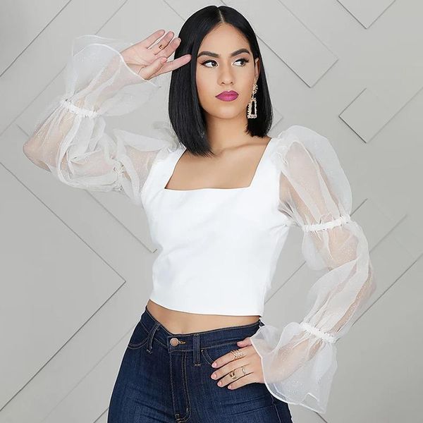 women's blouses & shirts fashion womens casual sheer mesh puff long sleeve crop solid hollow lace black white blouse
women's blouses & shirts fashion womens casual sheer mesh puff long sleeve crop solid hollow lace black white blouse