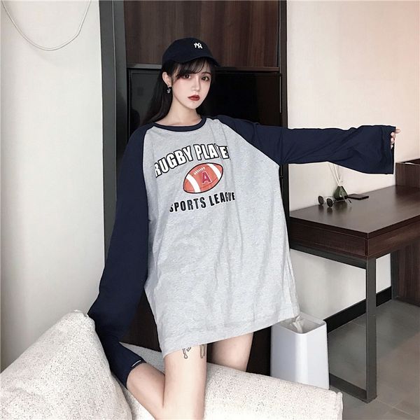 autumn 2020 t-shirt korean alphabet printing color matching medium long bf style loose long sleeve t-shirt for women fashion q9ori, White
autumn 2020 t-shirt korean alphabet printing color matching medium long bf style loose long sleeve t-shirt for women fashion q9ori, White