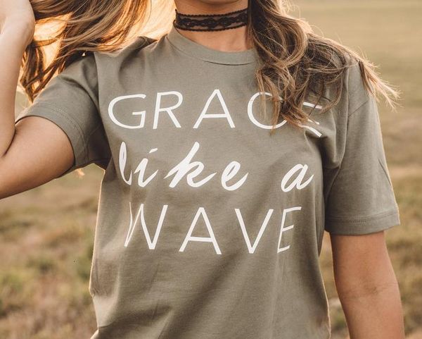 grace like a wave print women tshirt cotton casual funny t shirt gift for lady yong girl tee drop ship s-759, White
grace like a wave print women tshirt cotton casual funny t shirt gift for lady yong girl tee drop ship s-759, White