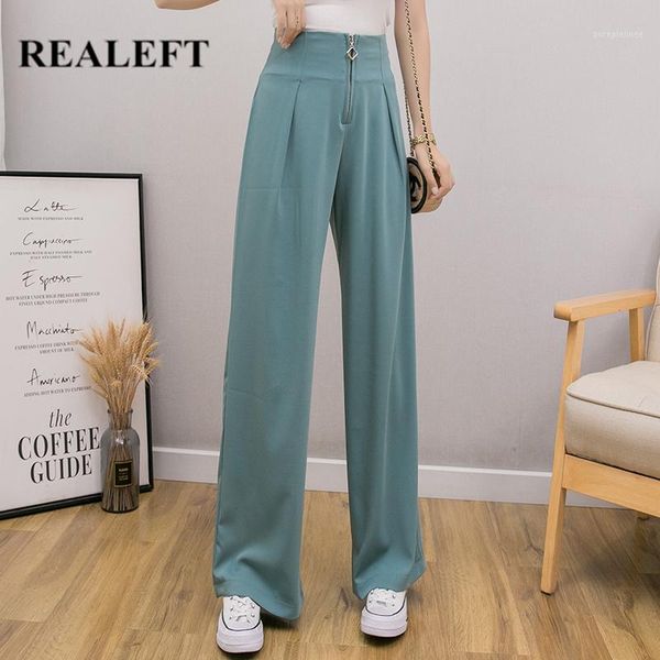 realeft spring 2020 new korean style zipper women formal wide leg pants high waist elegant office lady casual loose long pants1, Black;white
realeft spring 2020 new korean style zipper women formal wide leg pants high waist elegant office lady casual loose long pants1, Black;white