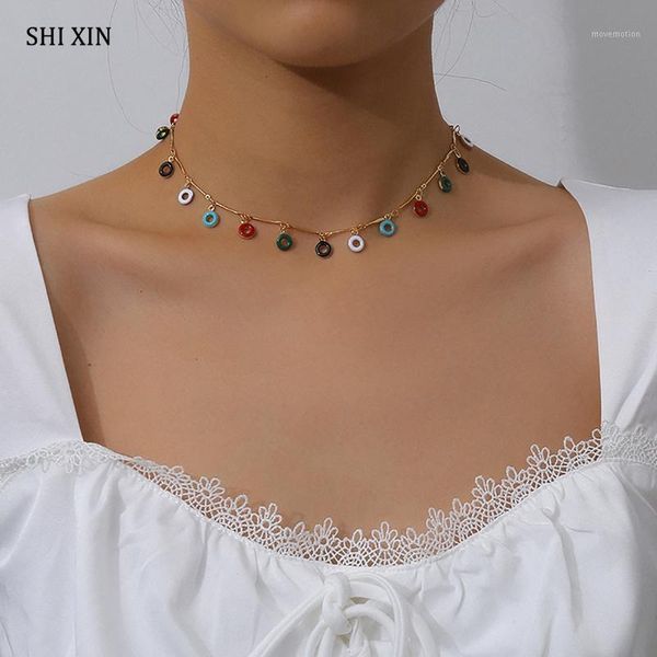 shixin boho rainbow short choker collar with small circle pendants necklace for women summer fashion necklace 2020 jewelry gifts1, Golden;silver
shixin boho rainbow short choker collar with small circle pendants necklace for women summer fashion necklace 2020 jewelry gifts1, Golden;silver