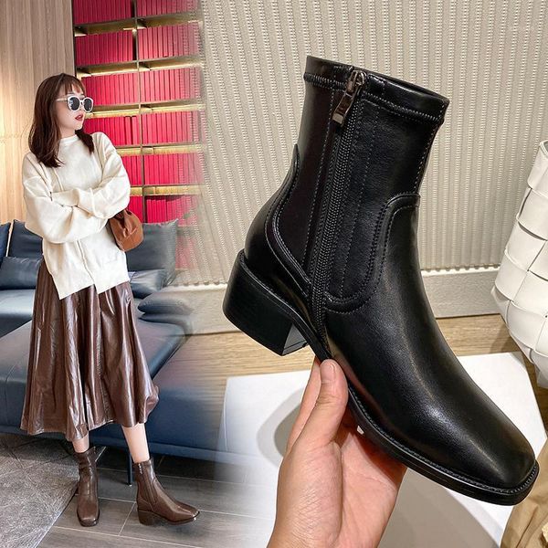 boots women's short fashion style winter round head woman minimalism ankle for women zipper ladies shoes rubber1, Black
boots women's short fashion style winter round head woman minimalism ankle for women zipper ladies shoes rubber1, Black