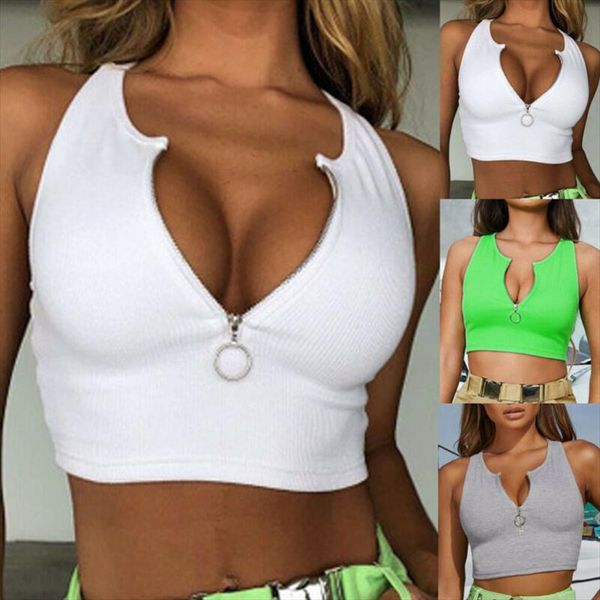 2020 женщины обрезанного tops zipper tee повседневных твердых рукава camis женщина sexy slim fit партия пляж vest, White
2020 женщины обрезанного tops zipper tee повседневных твердых рукава camis женщина sexy slim fit партия пляж vest, White