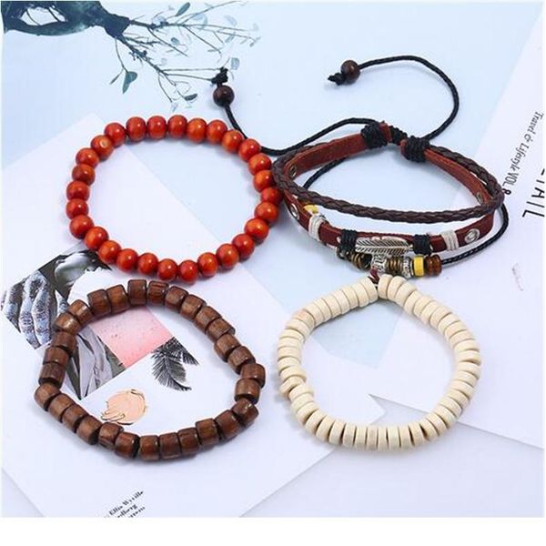 4pcs trendy men jewelry braided leather rope bracelet handmade stone beads bracelets punk men wrist band pulser sqcstq, Golden;silver
4pcs trendy men jewelry braided leather rope bracelet handmade stone beads bracelets punk men wrist band pulser sqcstq, Golden;silver