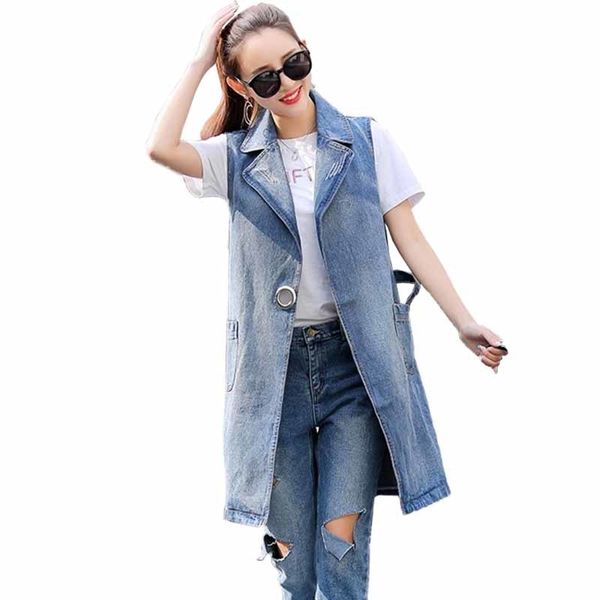 2021 denim women's jacket spring wear more sleeveless size long hole outerwear female casual jeans vest t3a8, Black;white
2021 denim women's jacket spring wear more sleeveless size long hole outerwear female casual jeans vest t3a8, Black;white