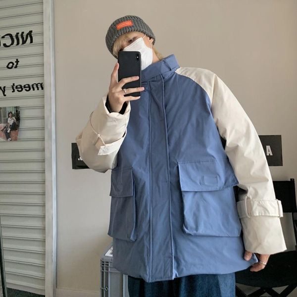 winter thick jacket men's warm and fashion hit color casual stand-up collar coat parka men loose korean short coat mens clothes, Black
winter thick jacket men's warm and fashion hit color casual stand-up collar coat parka men loose korean short coat mens clothes, Black