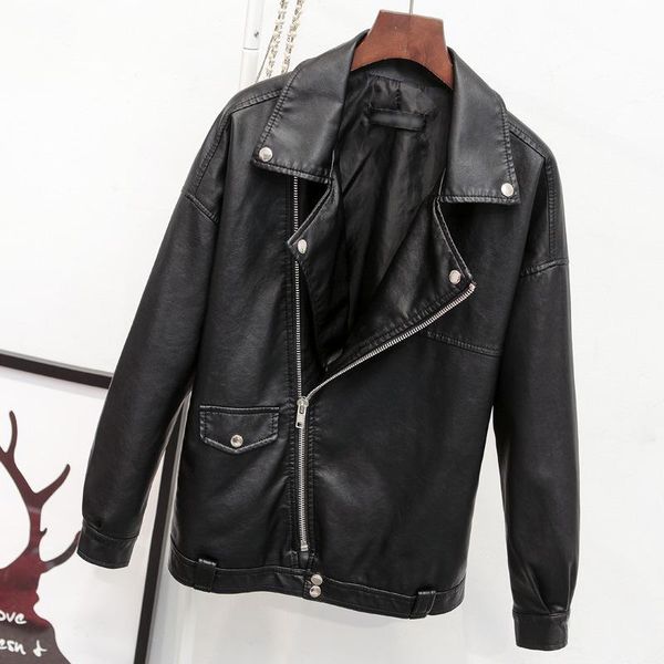 faux pu leather jacket women motorcycle biker punk streetwear ladies leather coat plus size loose jacket female jackets women, Black
faux pu leather jacket women motorcycle biker punk streetwear ladies leather coat plus size loose jacket female jackets women, Black