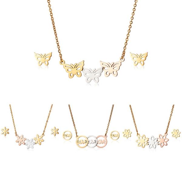 fashion hollow stainless steel animal necklace jewelry set cute heart butterfly flower pendant necklaces earrings for girls gift, Silver
fashion hollow stainless steel animal necklace jewelry set cute heart butterfly flower pendant necklaces earrings for girls gift, Silver