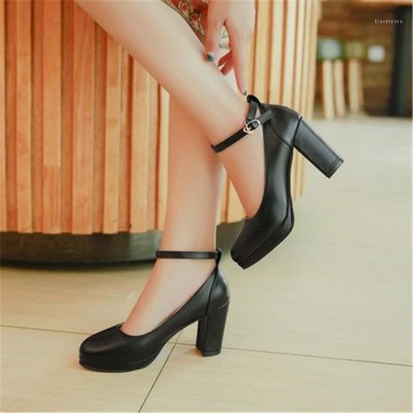 women ankle strap high heels platform pumps mujer 2021 spring new fashion buckle solid shoes woman pu leather waterproof shoes1, Black
women ankle strap high heels platform pumps mujer 2021 spring new fashion buckle solid shoes woman pu leather waterproof shoes1, Black