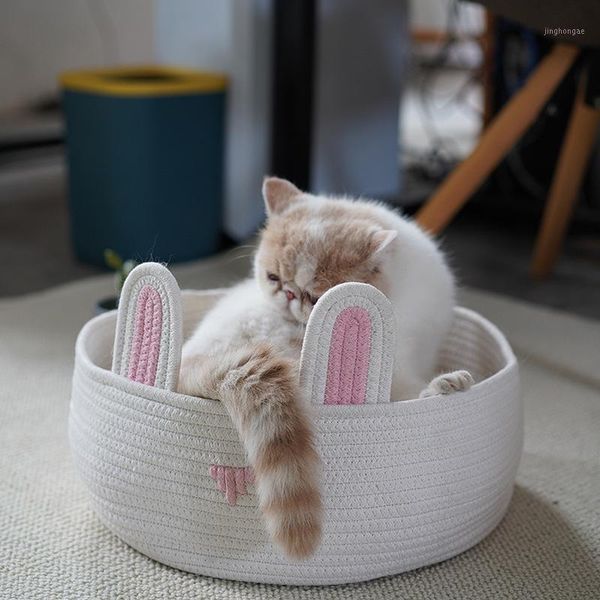 all season summer cotton rope woven round cat bed for small medium anti-scratch cats house portable pet sleeping basket nest1
all season summer cotton rope woven round cat bed for small medium anti-scratch cats house portable pet sleeping basket nest1